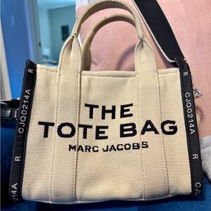 Marc Jacobs The Jacquard Tote Bag in size small color warm sand